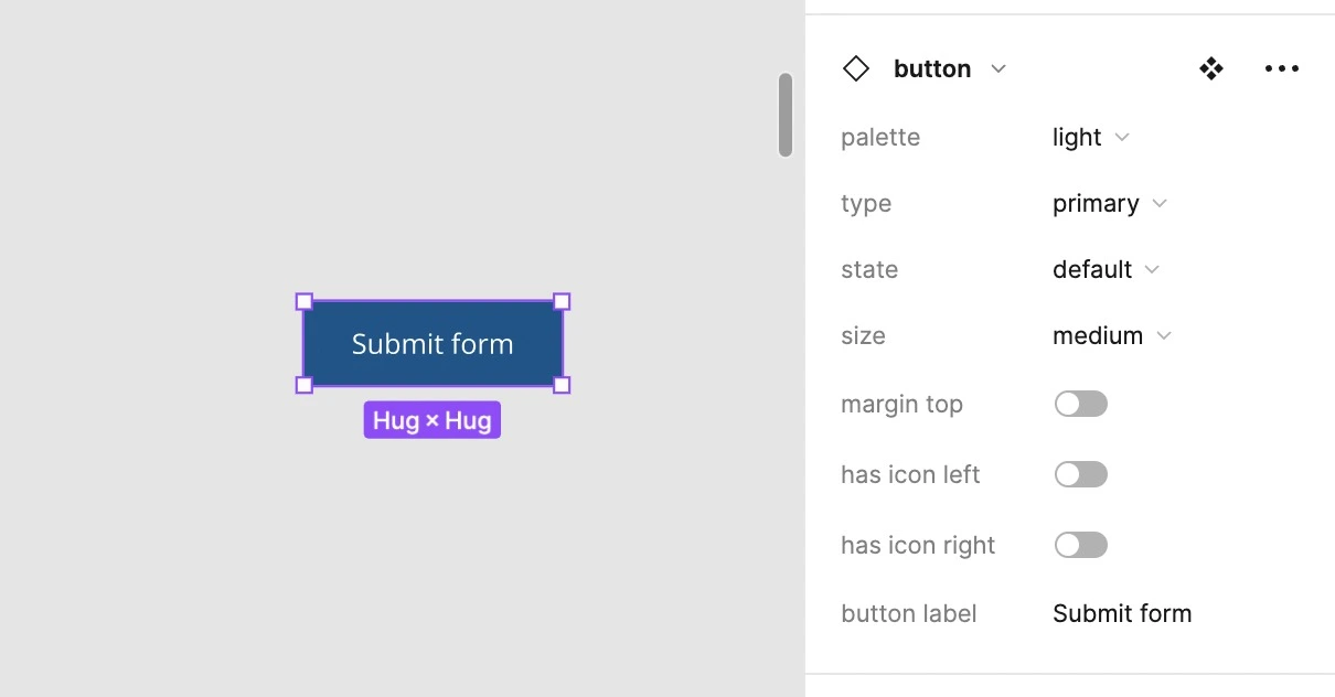 Figma properties panel